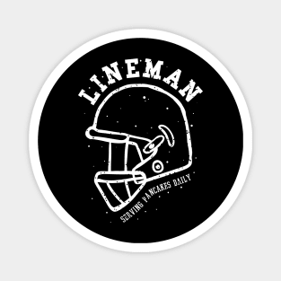 lineman serving pancakes daily foot ball helmet Magnet